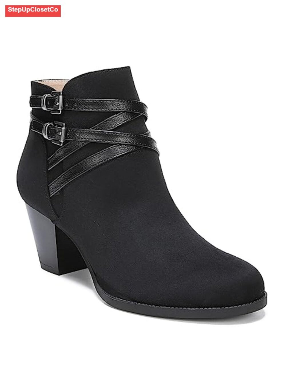 Women's Ankle Booties Block Heel Faux Leather Comfort